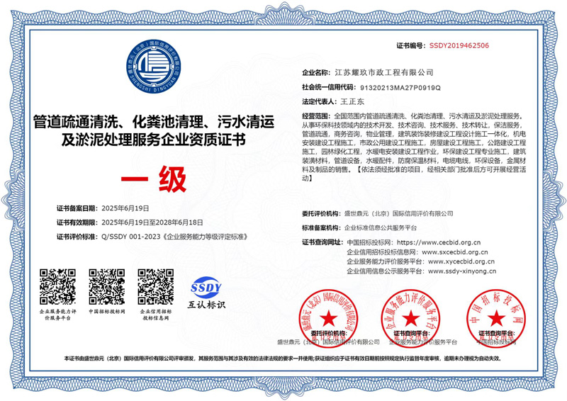 天王企业资质证书